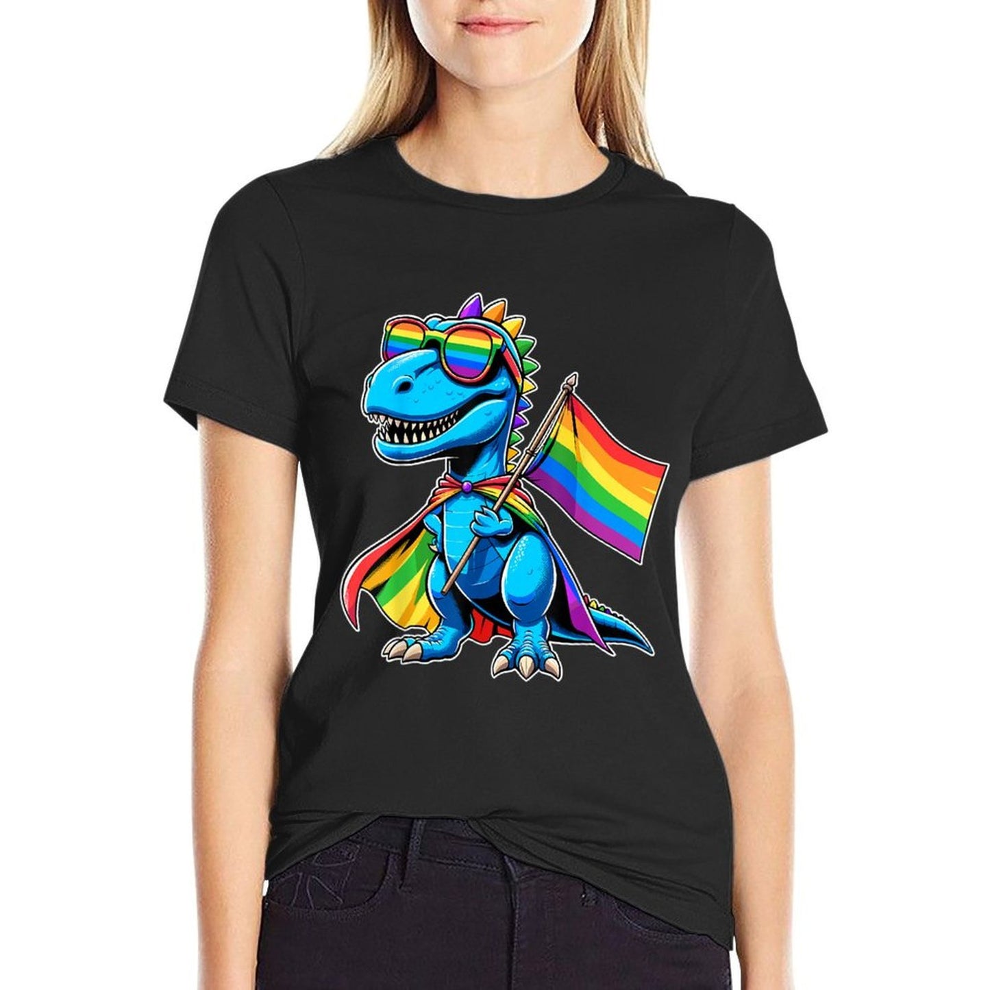 Dinosaur Gay Pride LGBT Rainbow  Trendy Pattern T-Shirt