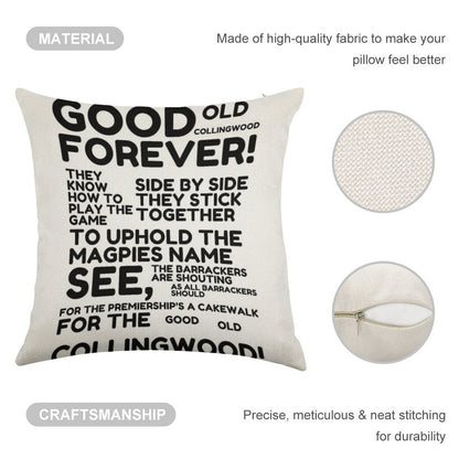 Good Old Collingwood Forever! Linen Throw Pillow Cover
