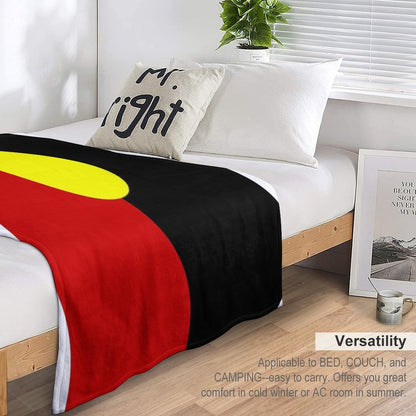 Australian Aboriginal Flag Throw Blanket