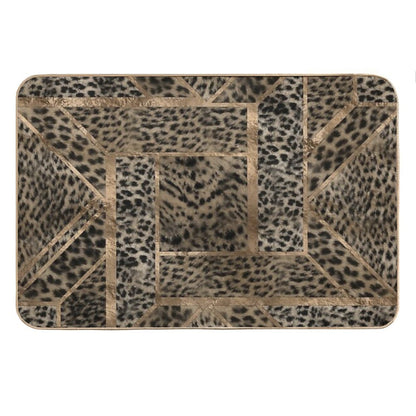 Leopard Fur Texture Geometric Pattern Bath Mat