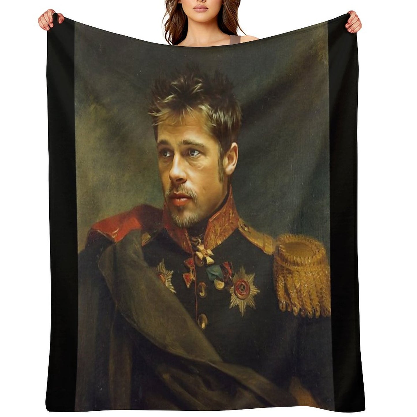 Brad Pitt - Replaceface Throw Blanket