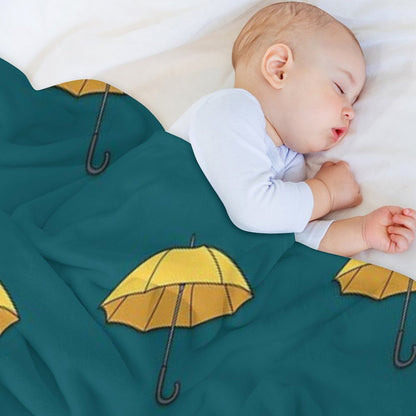 Yellow Umbrella Throw Blanket