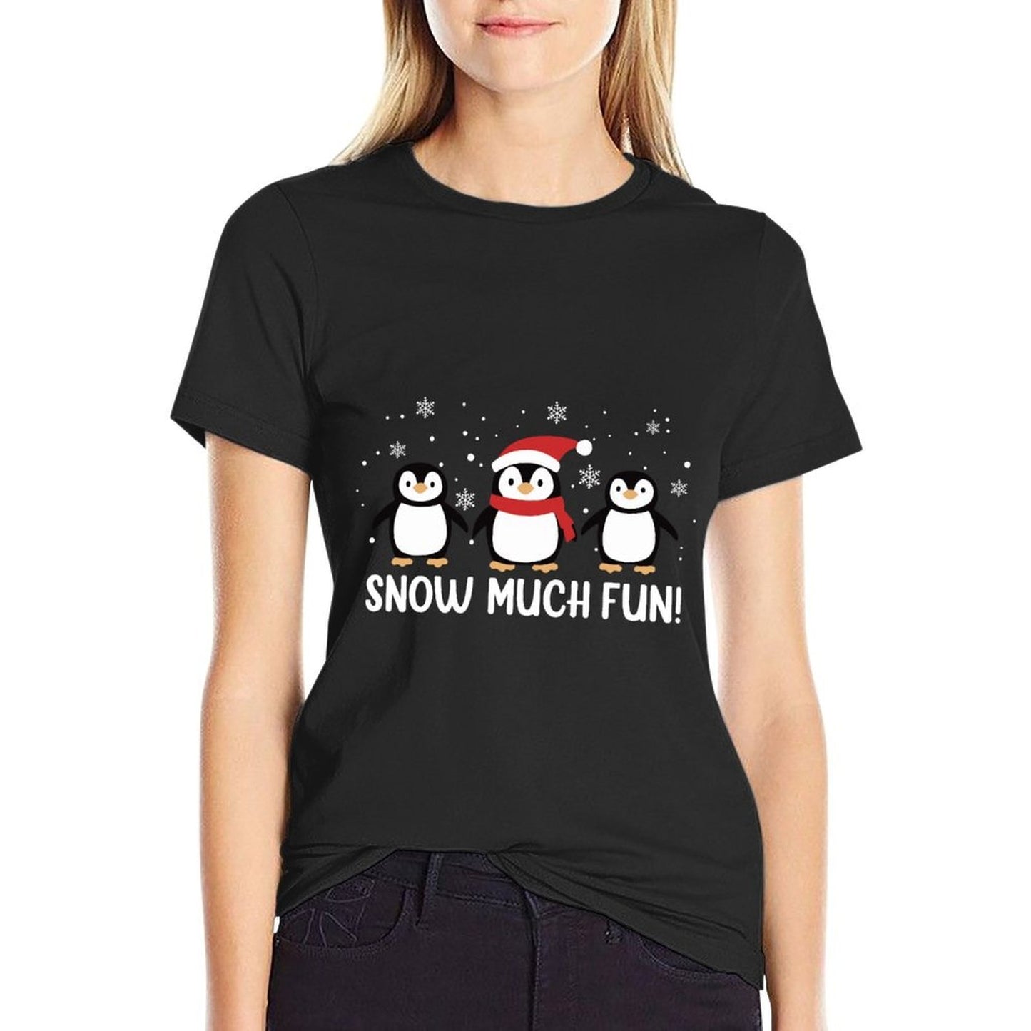 Funny Snow Much Fun Christmas Penguins  Versatile T-Shirt