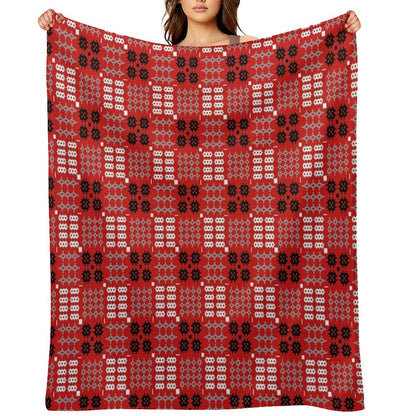 Welsh Design, Carthen Cymraeg, Cymreig (red) (Printed Image - Not Real  Tapestry) Throw Blanket