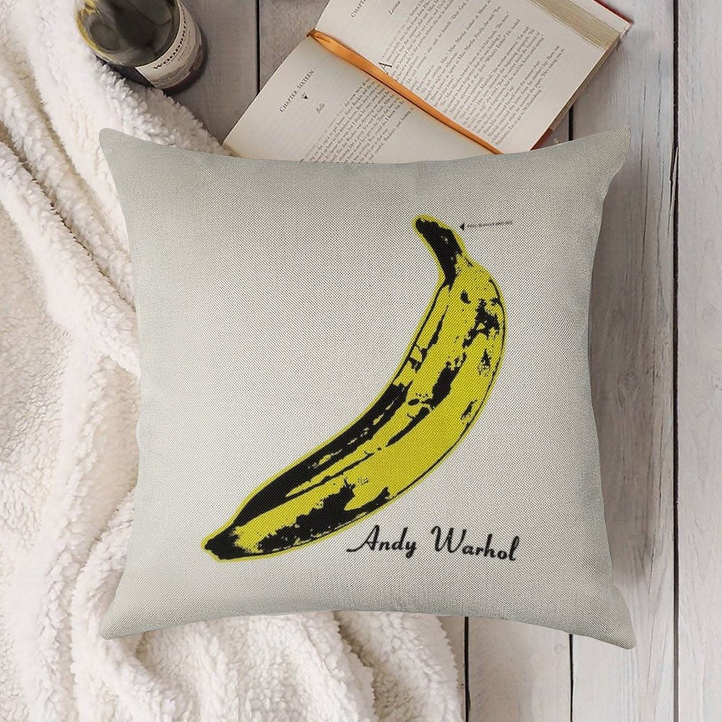 Andy Warhol Banana Velvet Underground Peel Slowly And See Linen Throw Pillow Cover
