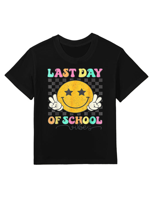 Last Day Of School Vibes Cute End Of School Kids Girls Kids T-Shirt