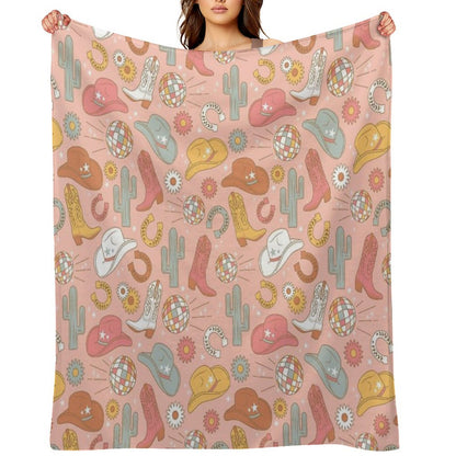 Disco Cowgirl Throw Blanket