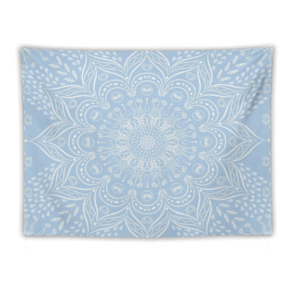 Baby Blue Mandala Pattern Tapestry