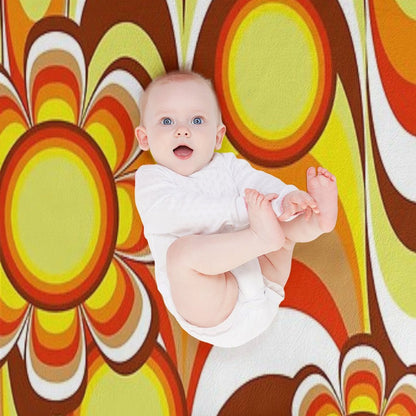 Groovy 60s Psychedelic Flower Throw Blanket