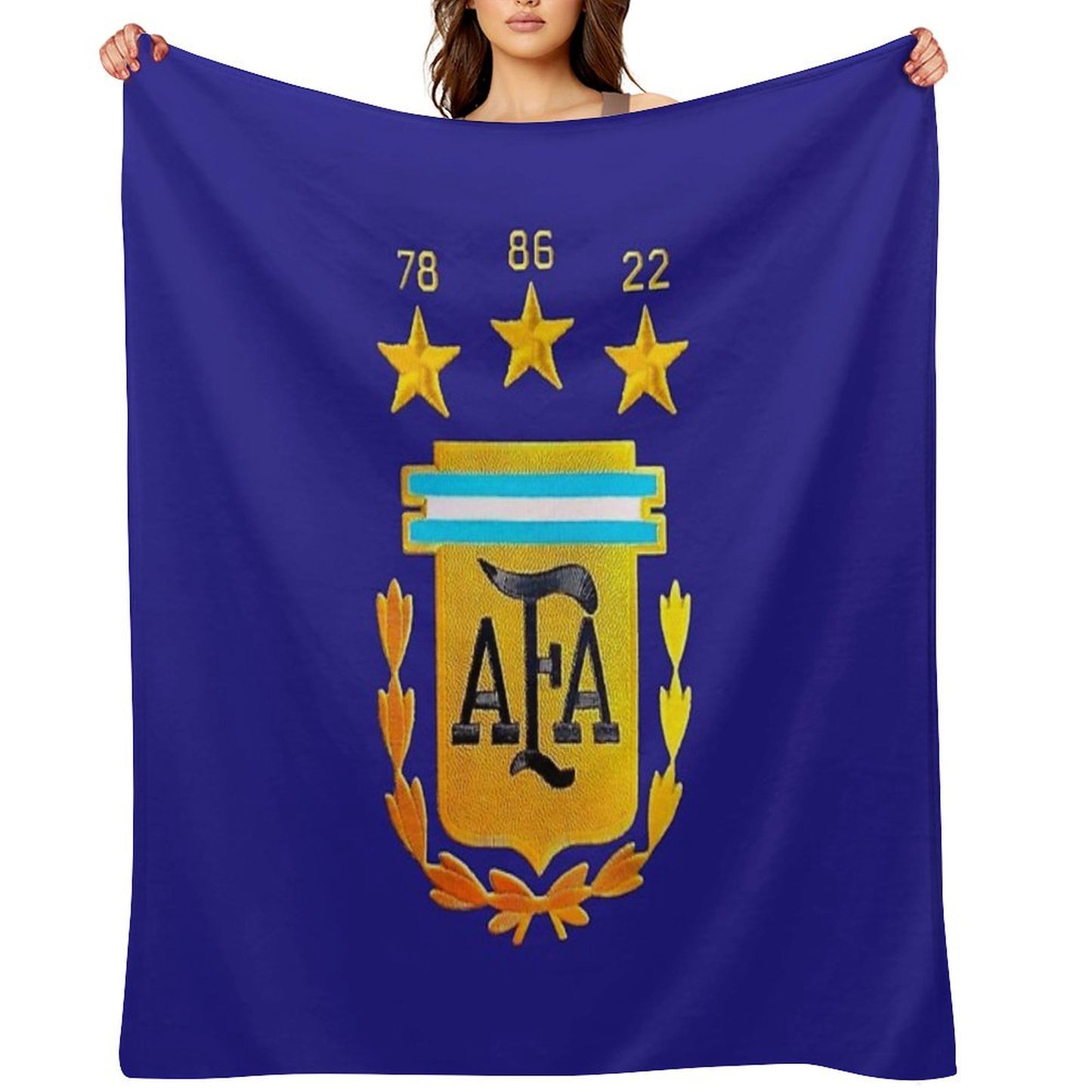 AFA ARGENTINA CHAMPION QATAR 2022 3 STARS Throw Blanket