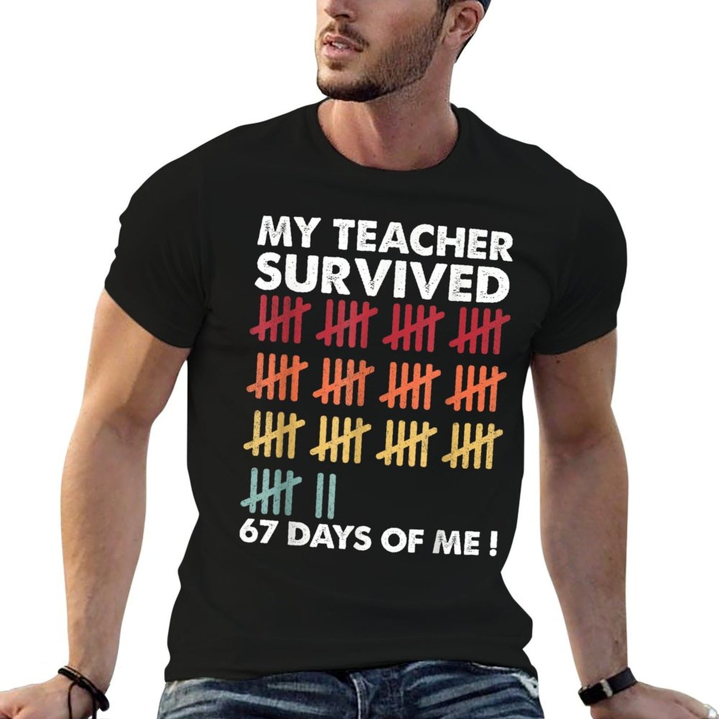 My Teacher Survived 67 Days of Me School Funny Kids Costume  Lightweight T-Shirt