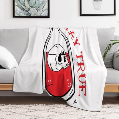 Stay True Skeleton in A Bottle Throw Blanket
