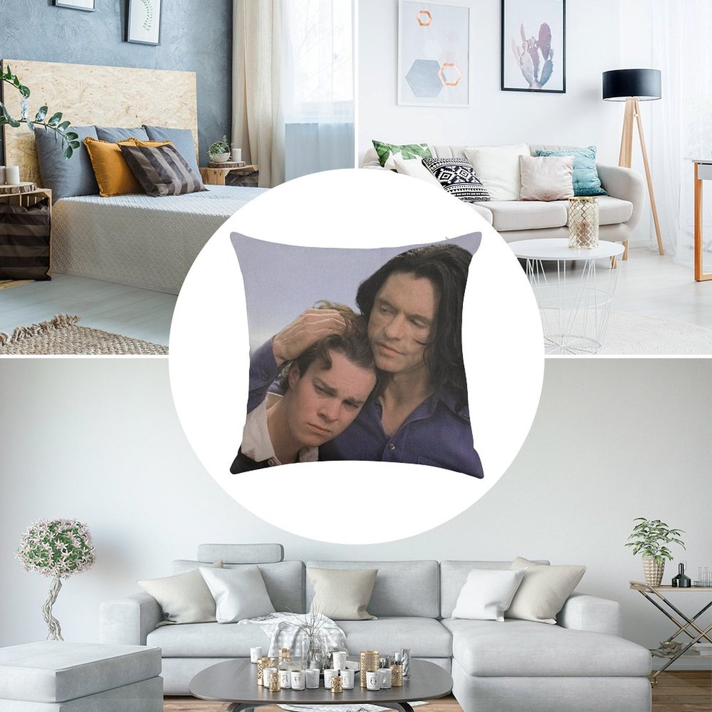 The Room Tommy Wiseau Linen Throw Pillow Cover