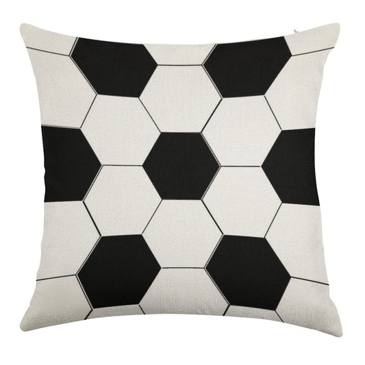 MAN CAVE SOCCER BALL FOOTBALL DESIGN FOR SPORTS LOVERS BY OZCUSHIONSTOO Linen Throw Pillow Cover