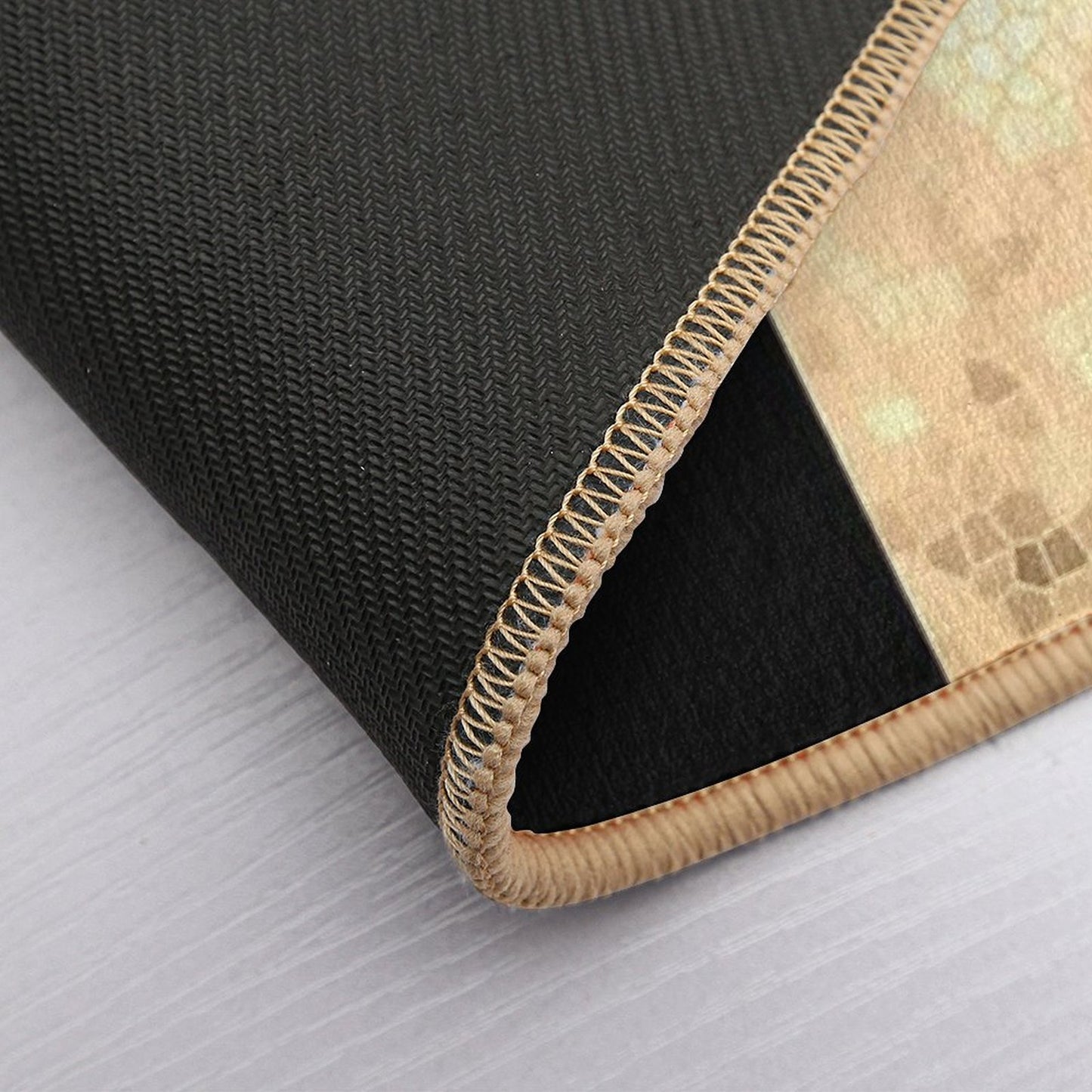 Elegant Gold And Black Design Bath Mat