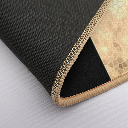 Elegant Gold And Black Design Bath Mat