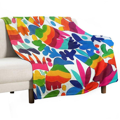 Mexican Otomi Colors Throw Blanket