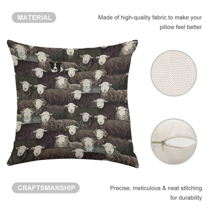 Herdwicks Linen Throw Pillow Cover