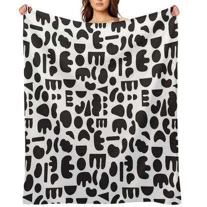 Black And White - Abstract Pattern Dance Throw Blanket