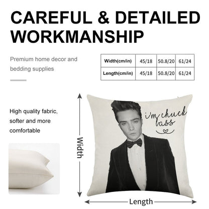 I'm Chuck Bass Linen Throw Pillow Cover
