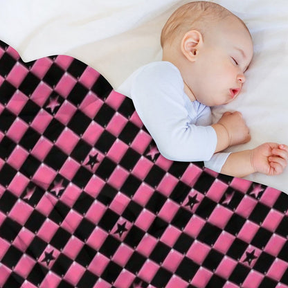 Emo Black And Pink Stars Throw Blanket