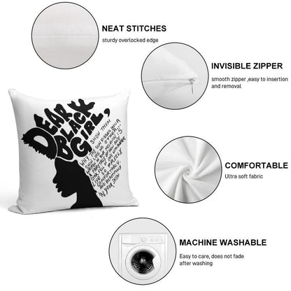Dear Black Girl Soft Anti-Pilling Throw Pillow