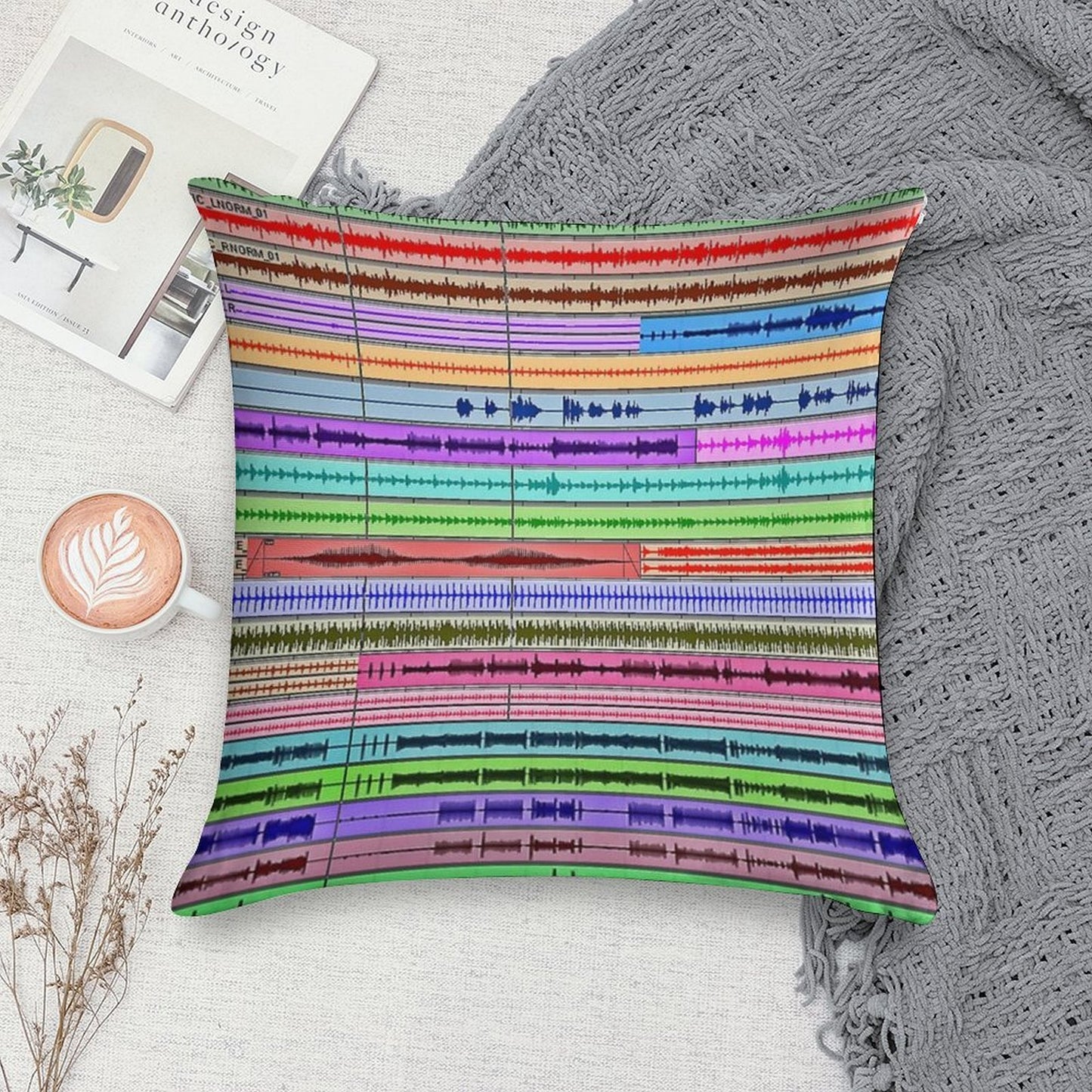 Music Tracks - Producer  Engineer Art Soft Durable Construction Throw Pillow