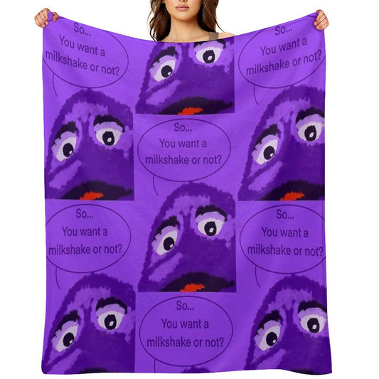 Order Up - Grimace Throw Blanket