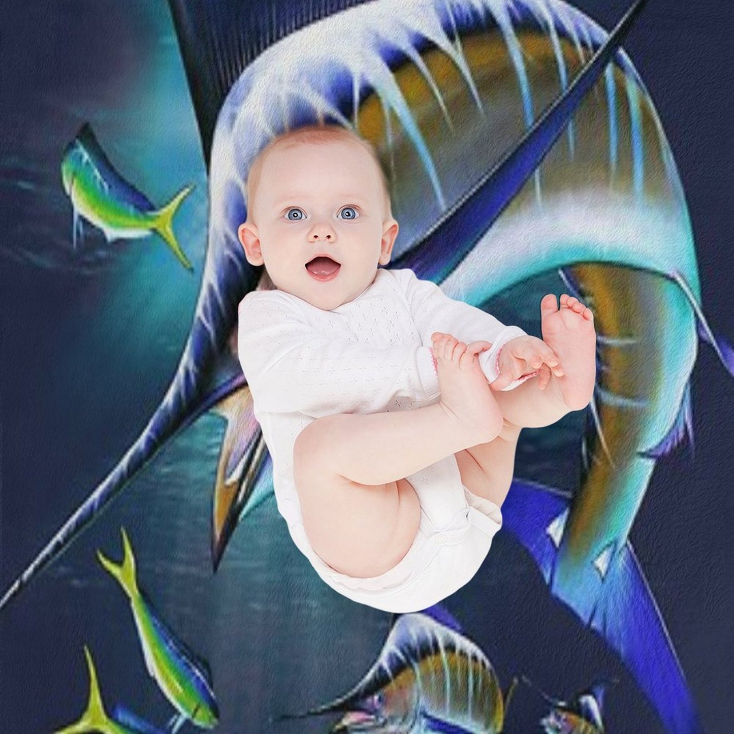 Marlin And Mahi Mahi Throw Blanket