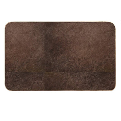 Dark Coffee Grounds Brown Marble Paint Swirl Design Bath Mat