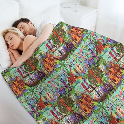The ORIGINAL Enchanted Tiki Room Collage Throw Blanket