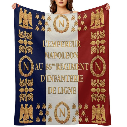 Napoleonic French 85th Regimental Flag Throw Blanket