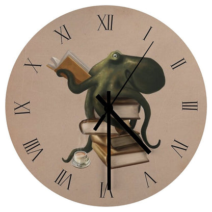 Well-Read Octopus Wall Clock