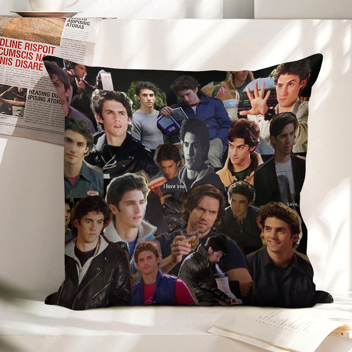 Jess Mariano Linen Throw Pillow Cover