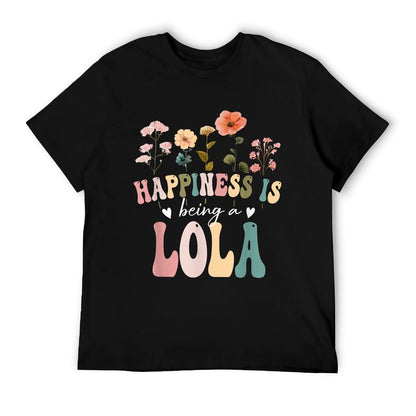 Happiness Is Being A Lola Floral Design Lola Mother&#39;s Day T-Shirt