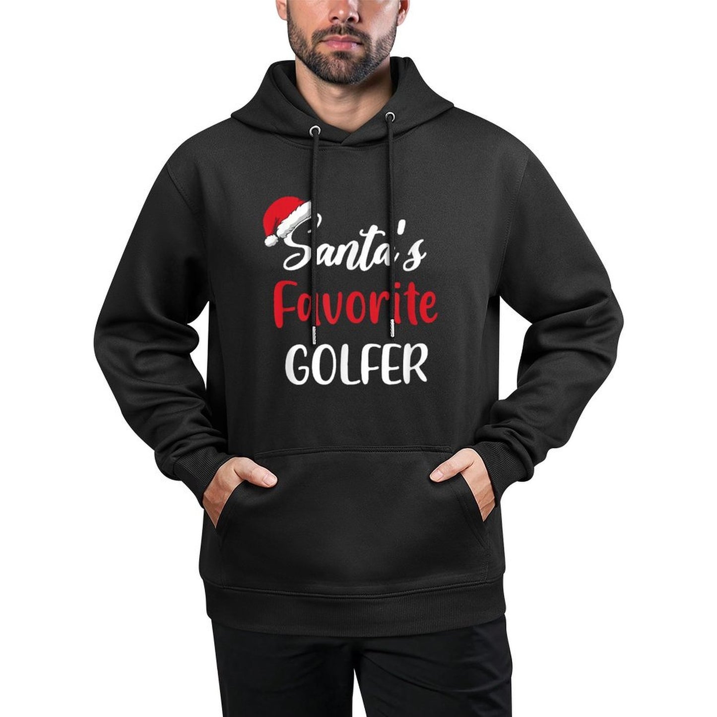 Santas Favorite Golfer Pajama Christmas Golf Funny Breathable Fabric Hoodie