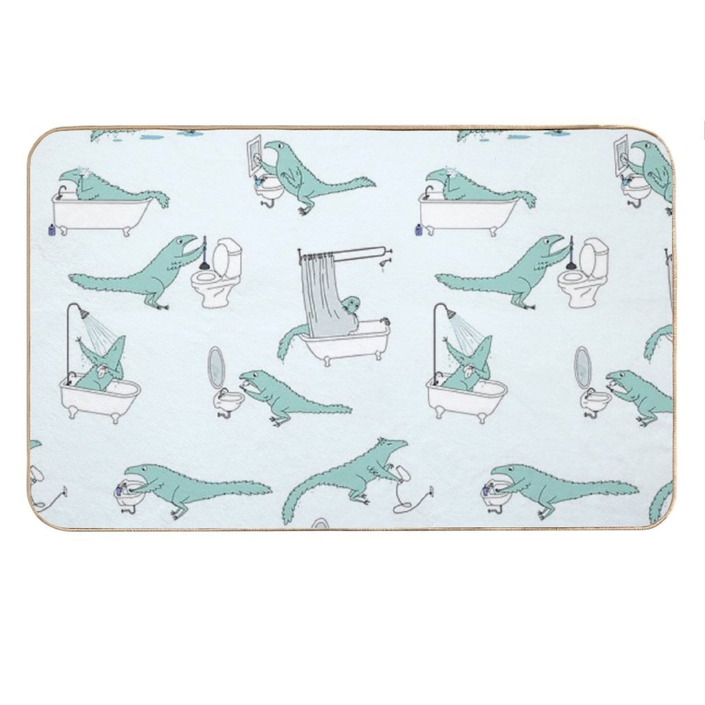 Bathroom Dinosaur Pattern Bath Mat