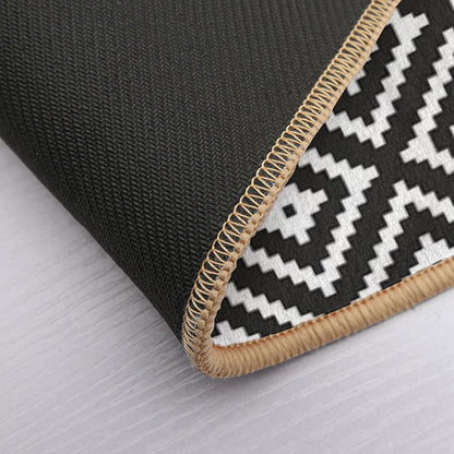 Aztec - White on Black Bath Mat