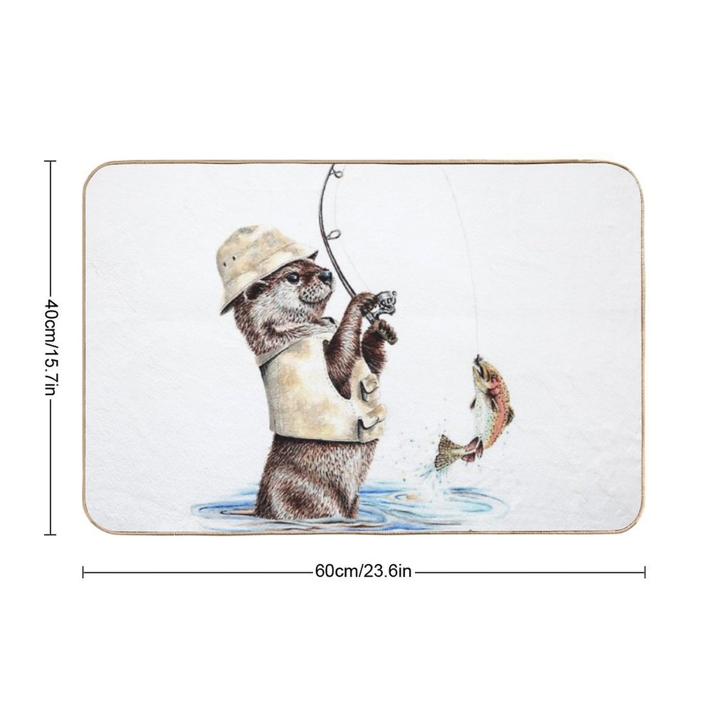 Nature's Fisherman - Otter Trout Fishing Bath Mat