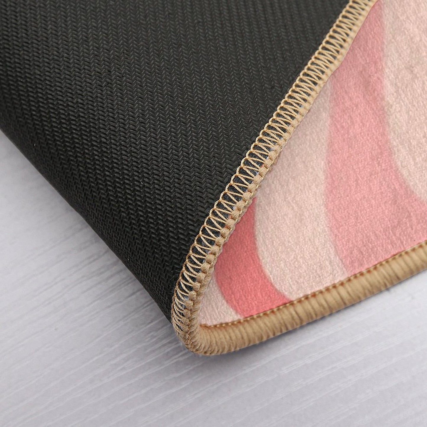 Liquid Swirl Retro Contemporary Abstract in Soft Blush Pink Bath Mat
