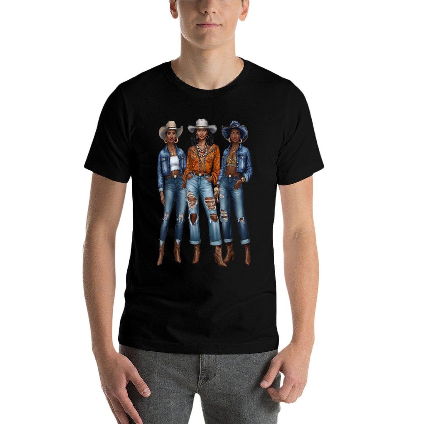 Black Cowgirl Vibes Melanin Black History Texas  Slim-fit Cut T-Shirt
