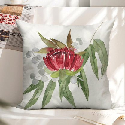 Australian Native Bush Watercolour Linen Throw Pillow Cover