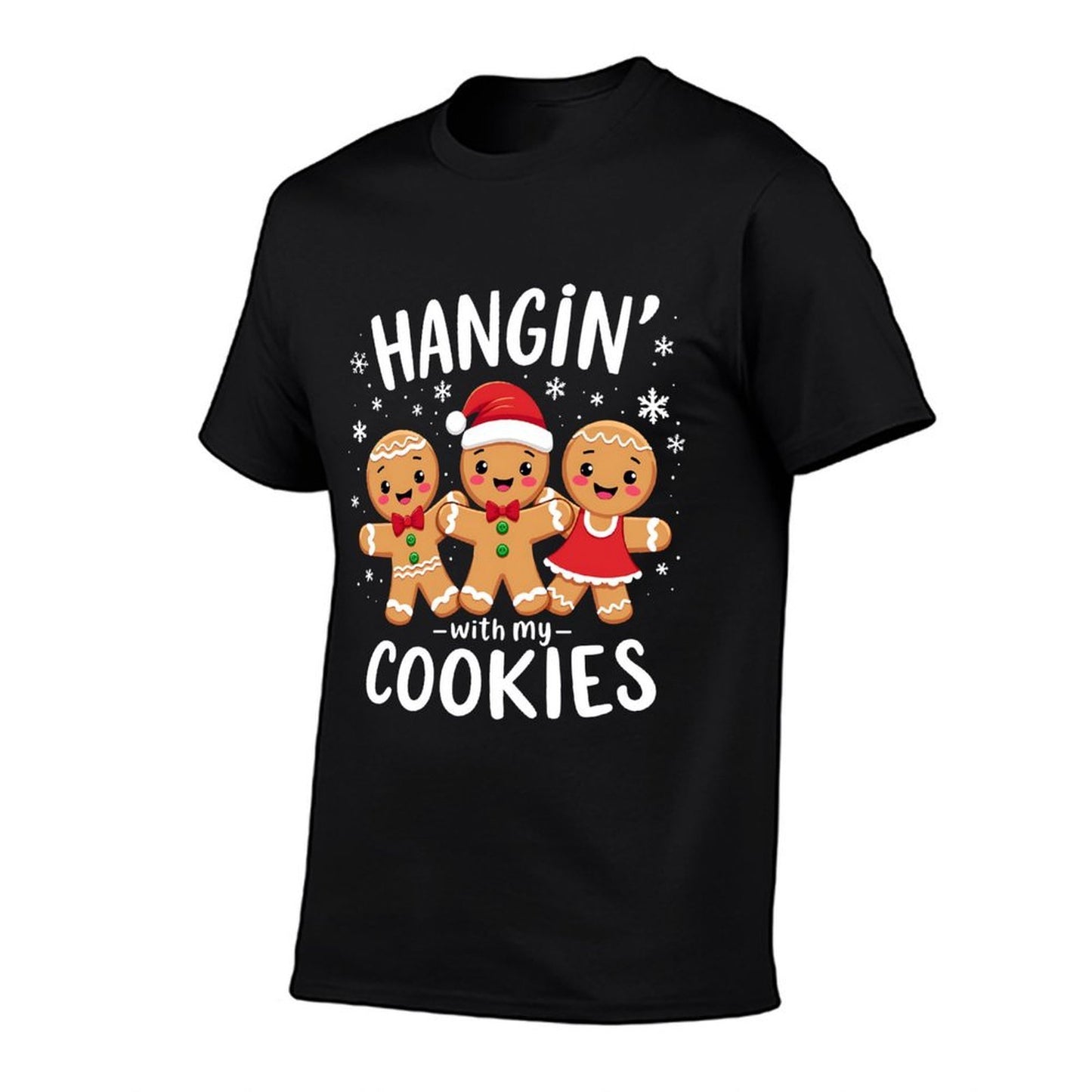 Hanging With My Cookies Gingerbread Christmas Teacher Xmas  Ribbed Collar T-Shirt
