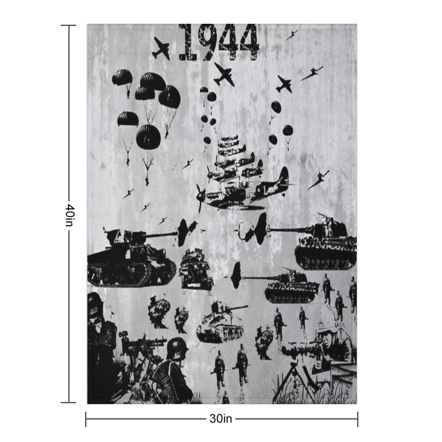 1944 WORLD WAR 2 Throw Blanket