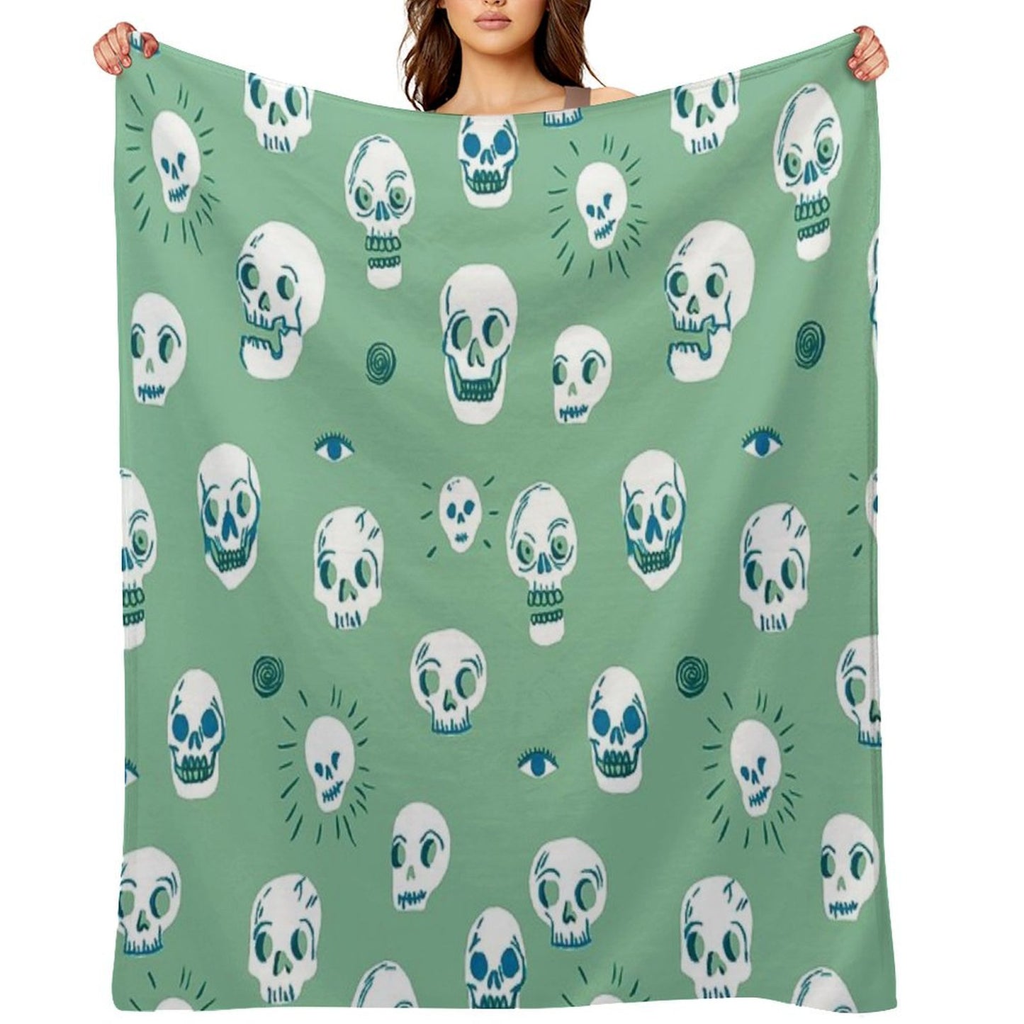 Pattern of Skulls Throw Blanket