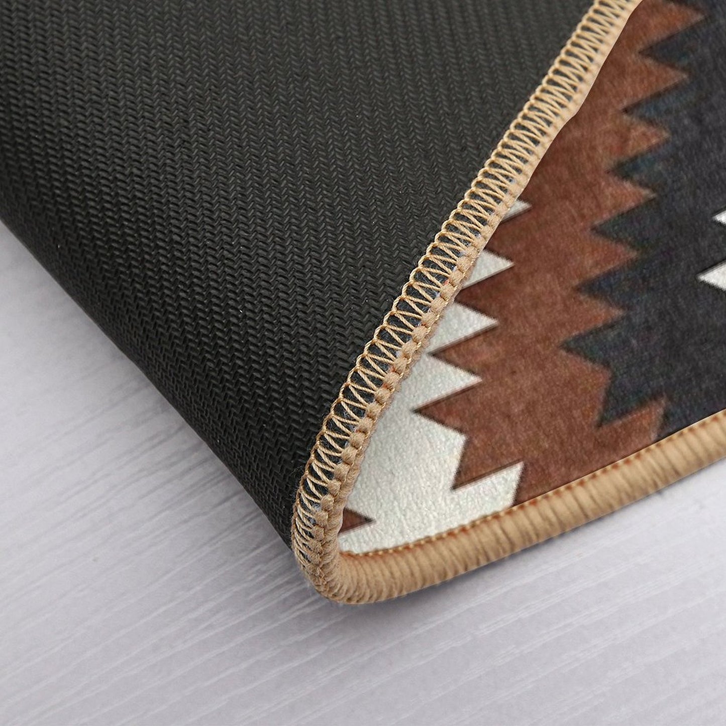 Aztec Neutrals - Inkwell & Brandywine Bath Mat