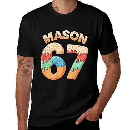Mason 67 Ice Cream Drip Meme Six Seven (On Back) Funny Mens  Odor-resistant T-Shirt