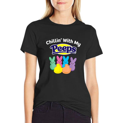 Peeps Black Easter - Classic Fit Crew Neck, Cotton & Polyester,, Animal Print T-Shirt