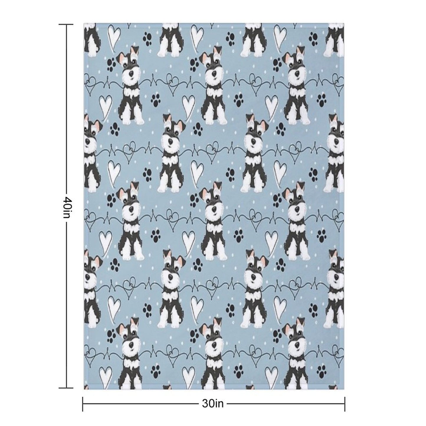 Love Black And White Miniature Schnauzer Throw Blanket