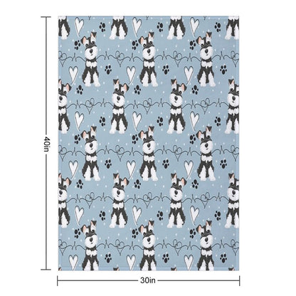 Love Black And White Miniature Schnauzer Throw Blanket